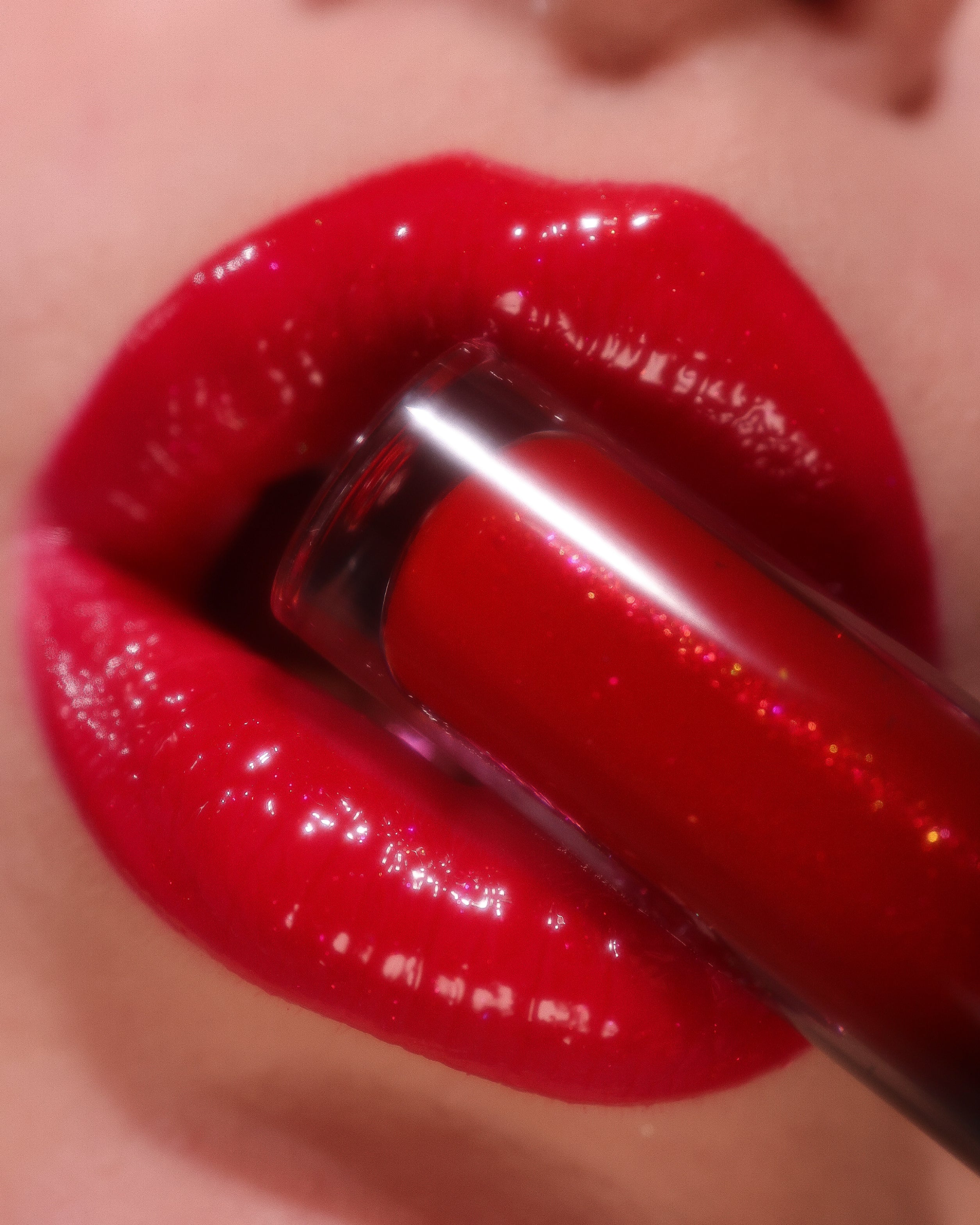 Red glitter lipgloss