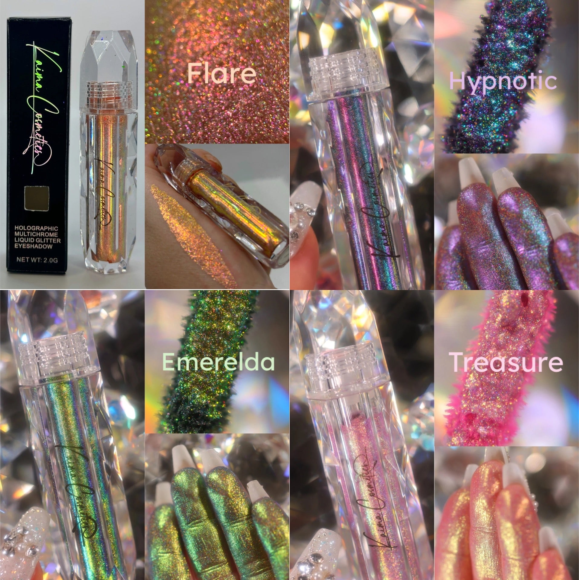 Mix & Match Any 4 liquid glitter holographic Multichrome eyeshadows