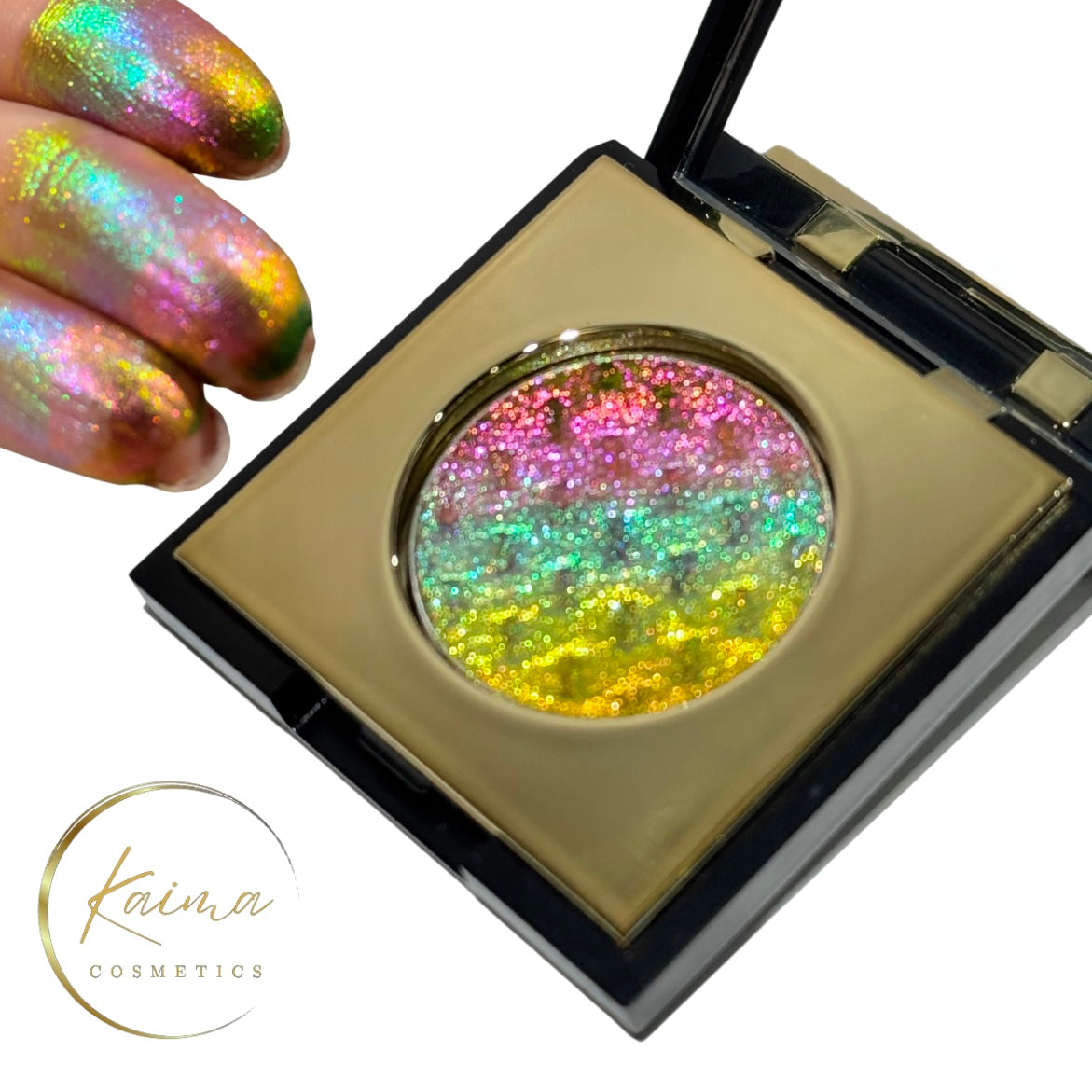 Rainbow multichrome glitter shimmer eyeshadow