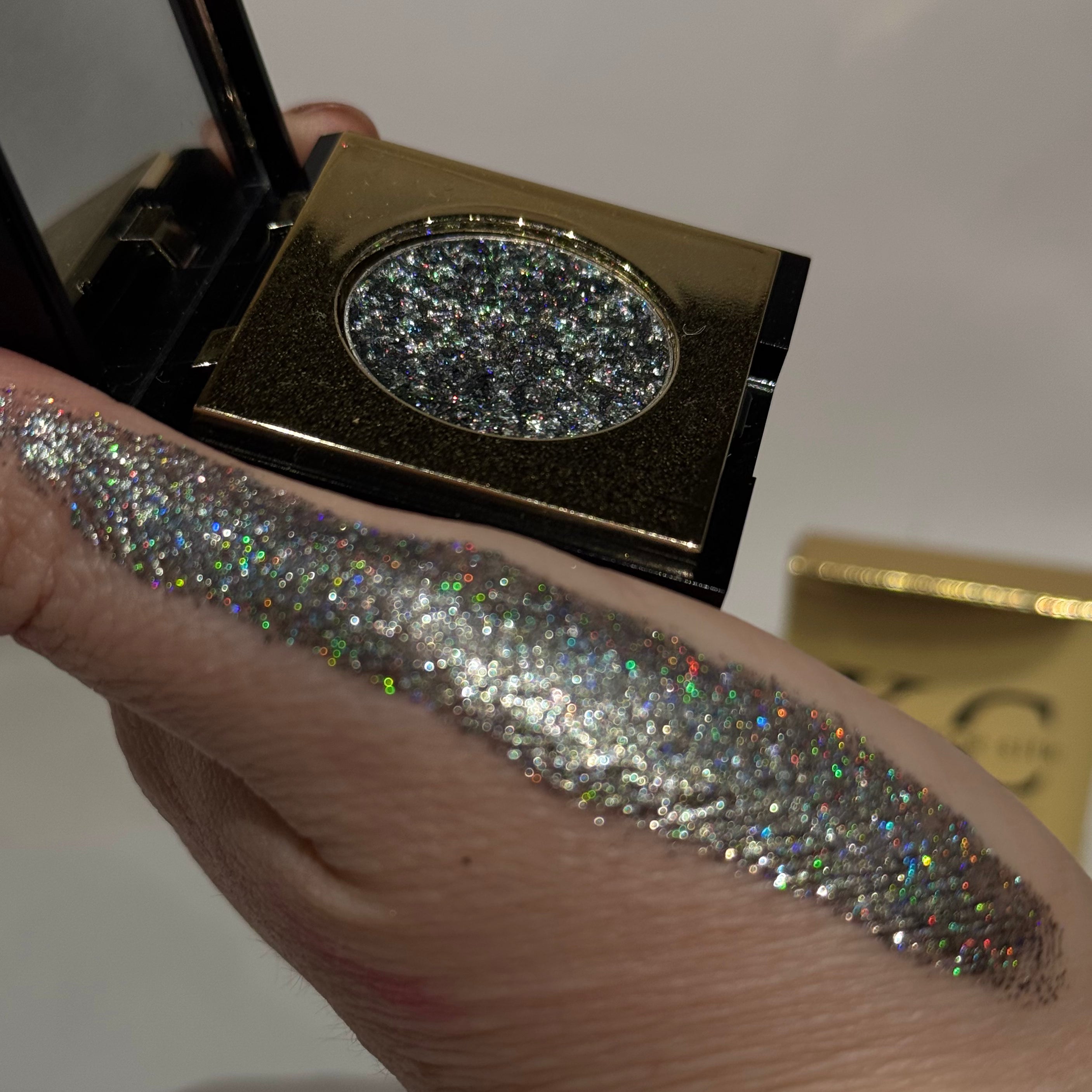 Holographic grey eyeshadow