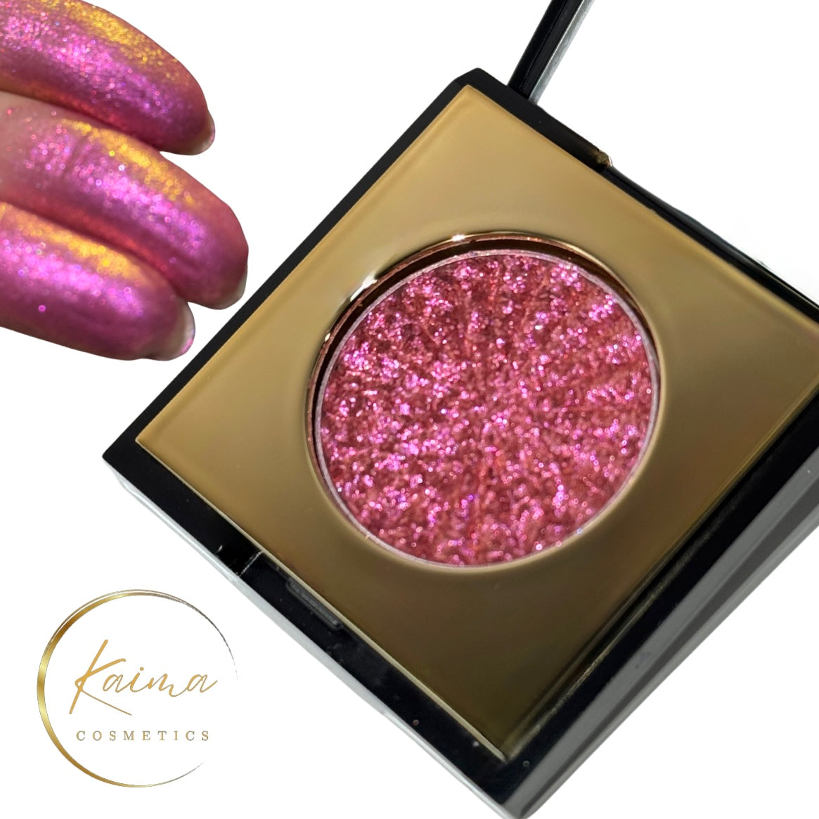 Pink gold multichrome shimmer eyeshadow