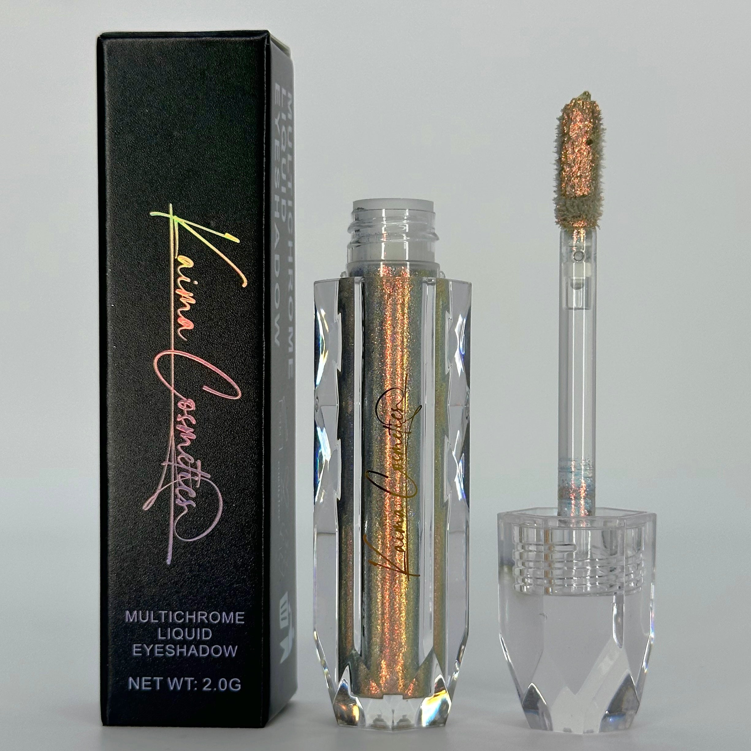 Copper orange duochrome holographic liquid glitter eyeshadow