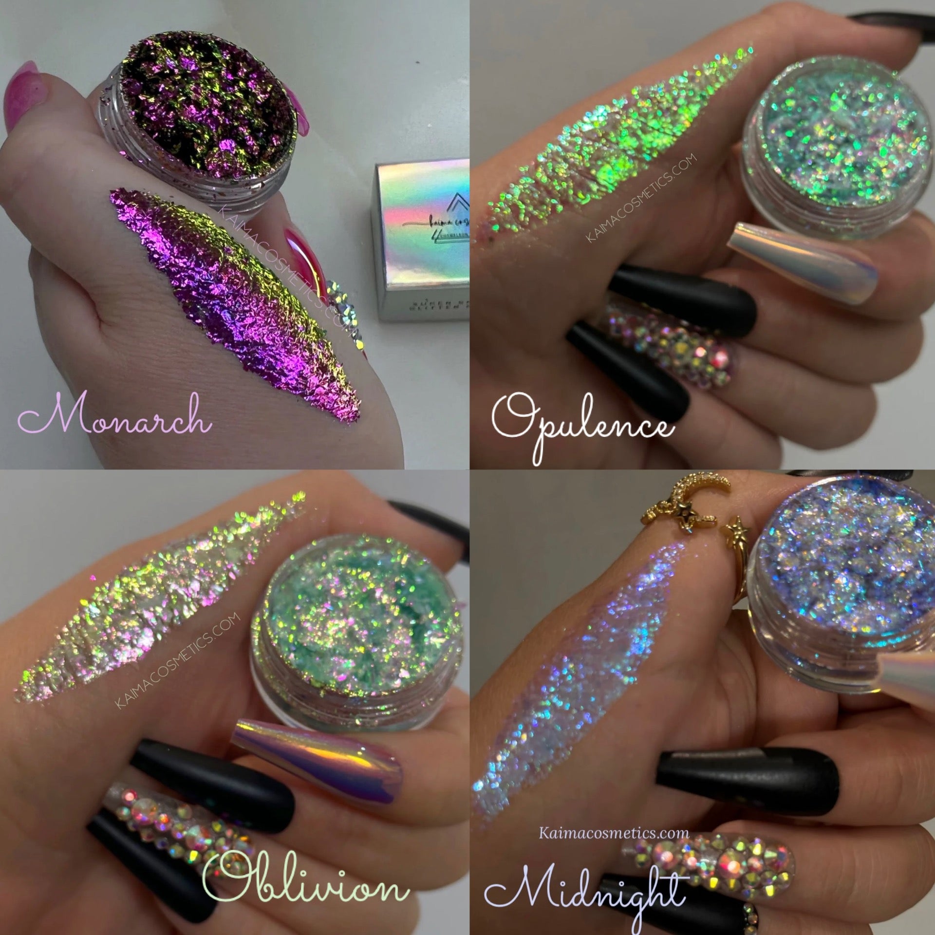 Mix & Match any 4 chameleon flakes ( Adhesive included )