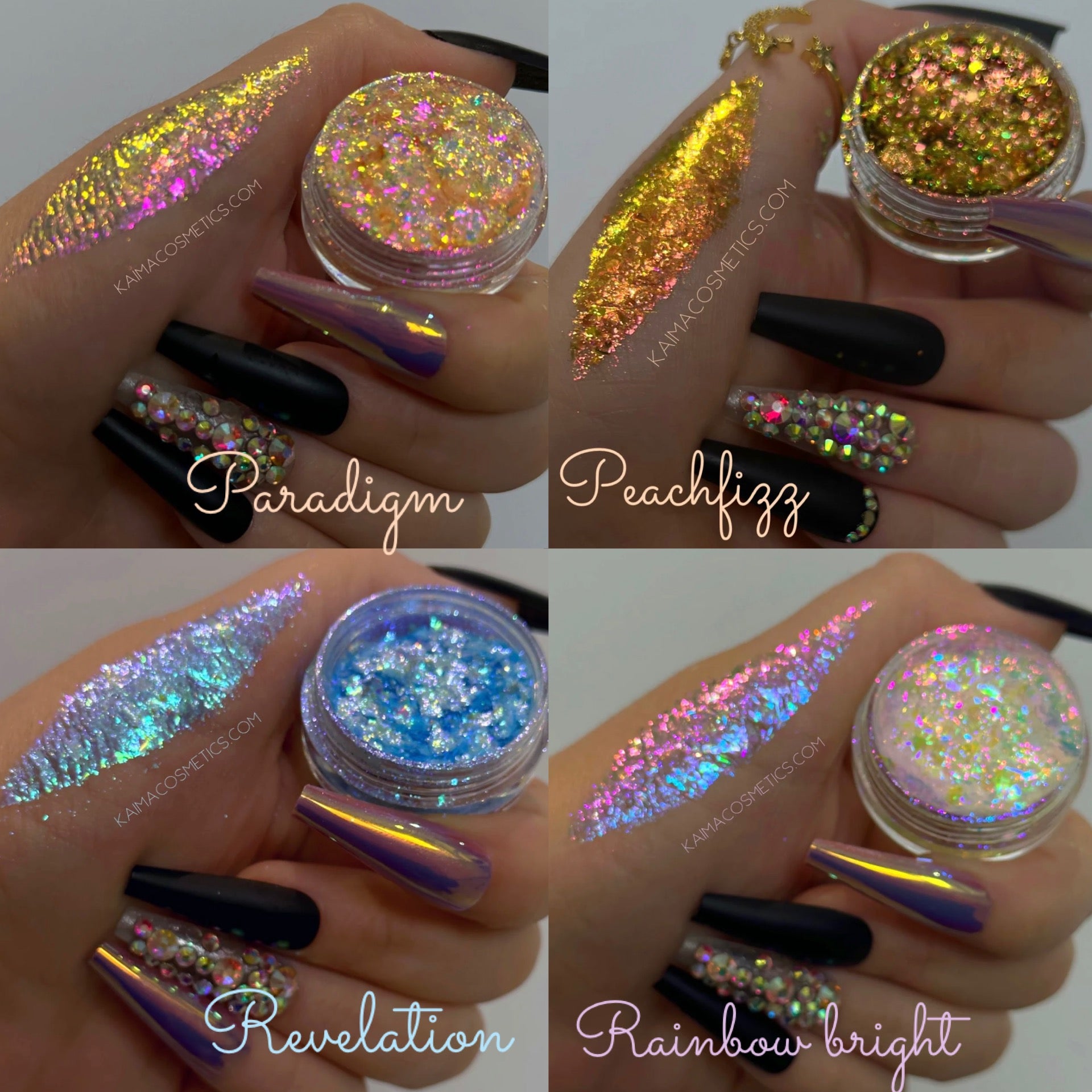 Mix & Match any 4 chameleon flakes ( Adhesive included )