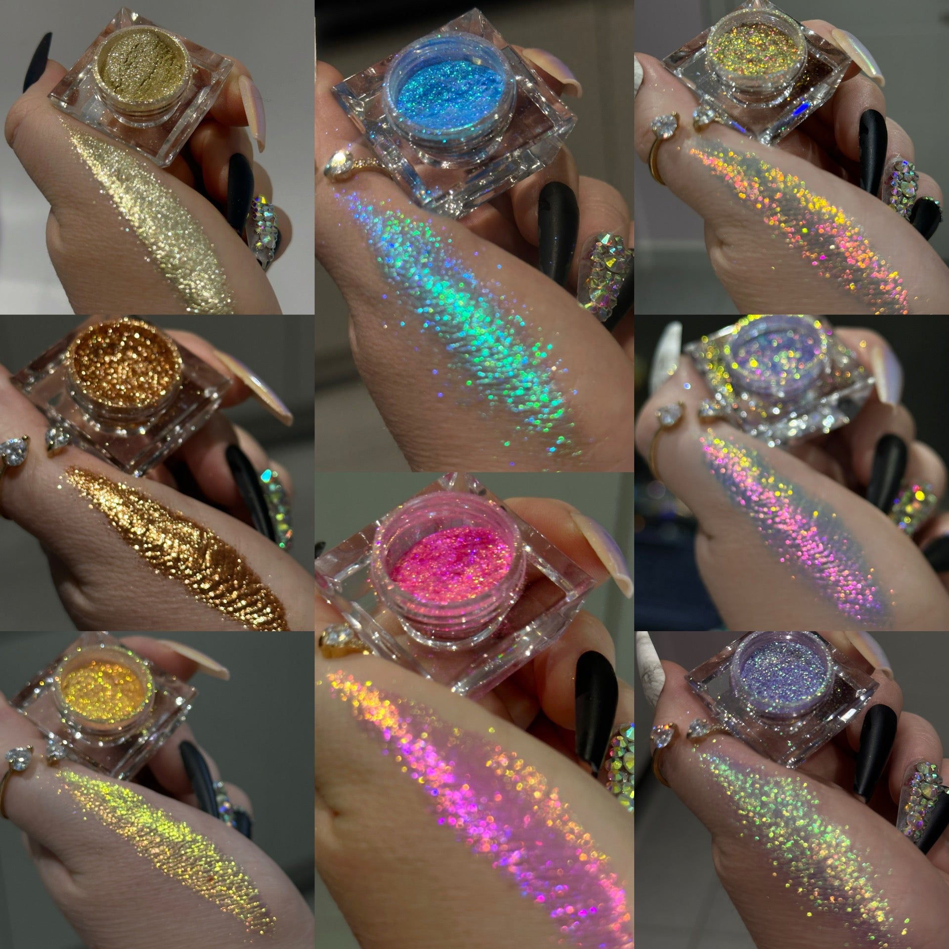 Choose any 8 loose glitter multichrome eyeshadow pigments