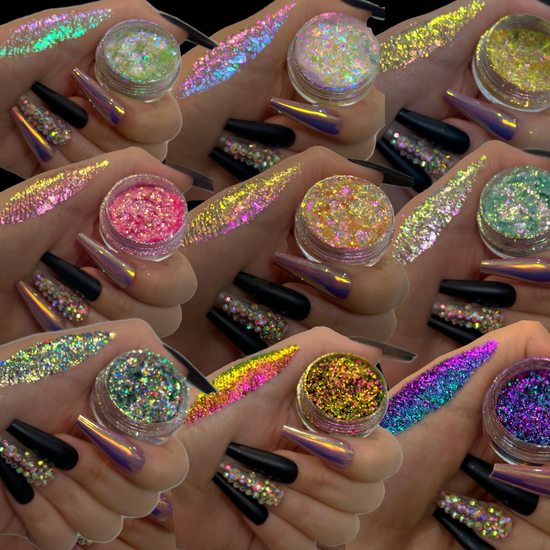 Multichrome glitter flakes