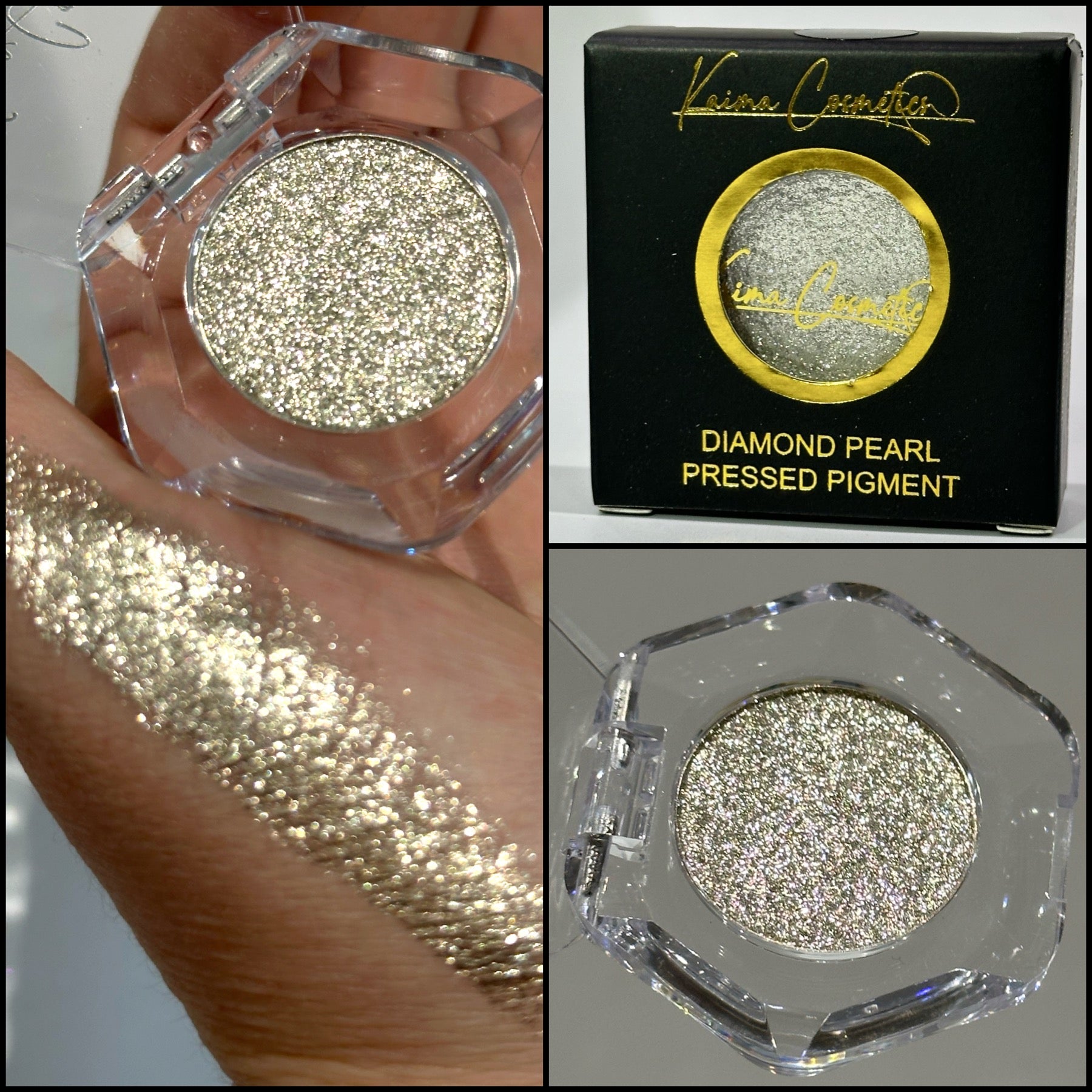 Silver glitter pressed pigment eyeshadow