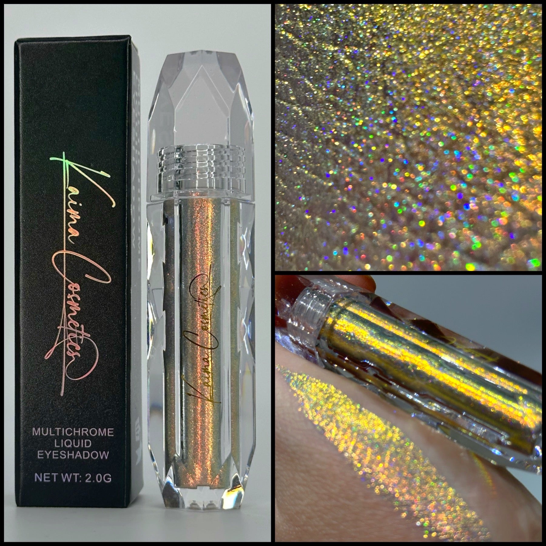 Holographic copper gold liquid glitter eyeshadow