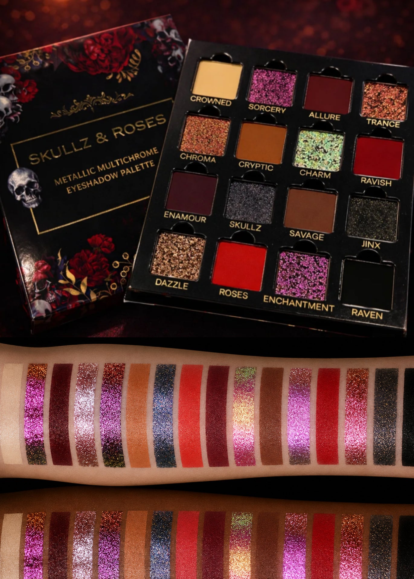 Skullz & Roses Metallic Multichrome Eyeshadow Palette