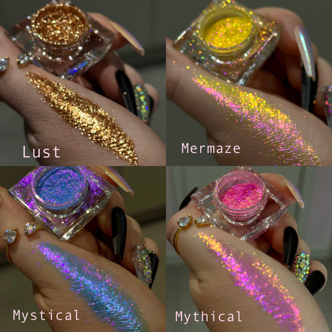 Choose any 4 glitter pigments ( Glistening pigment mix included  )