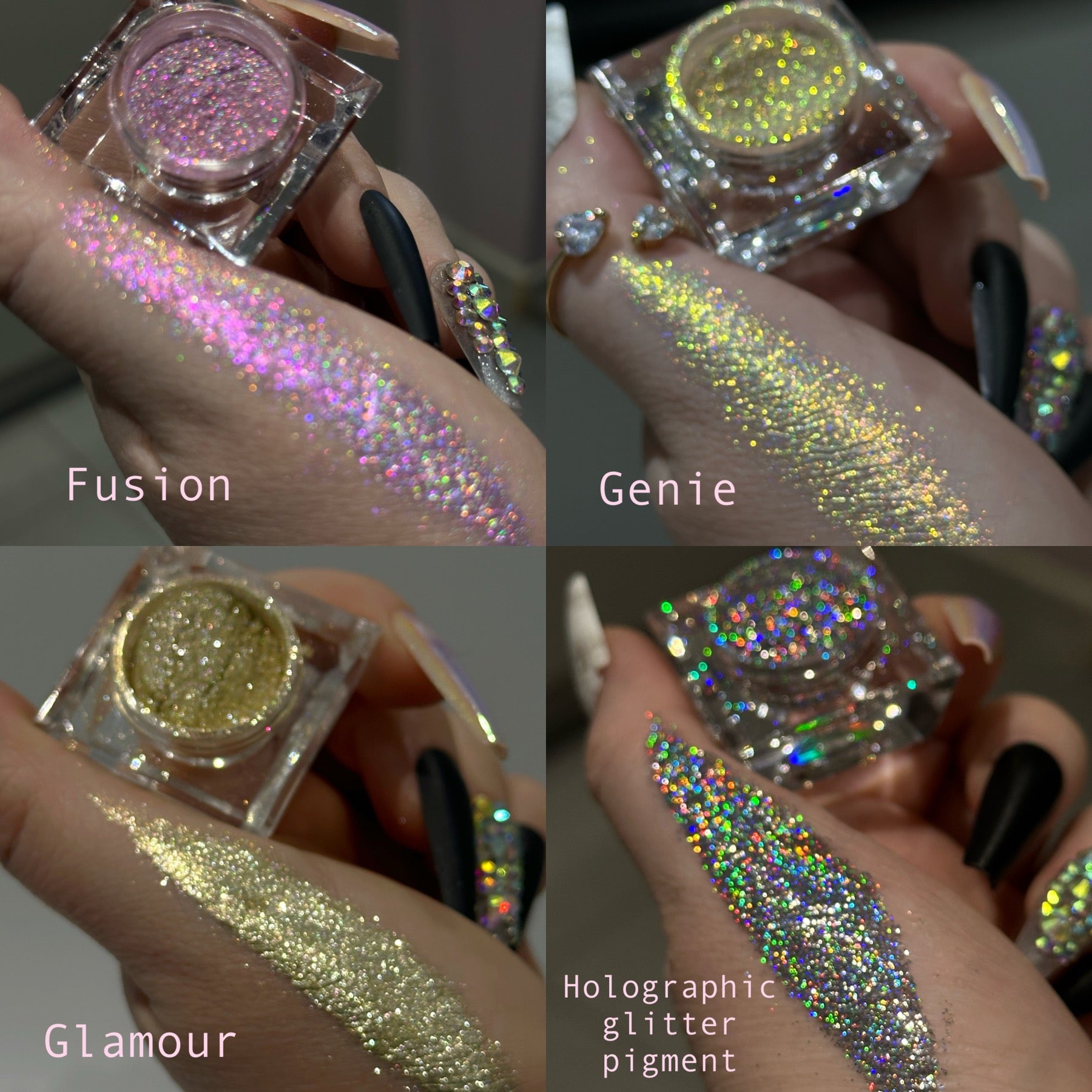 Choose any 4 glitter pigments ( Glistening pigment mix included  )