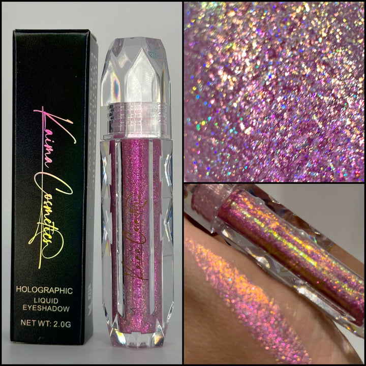 Pink gold holographic liquid glitter eyeshadow