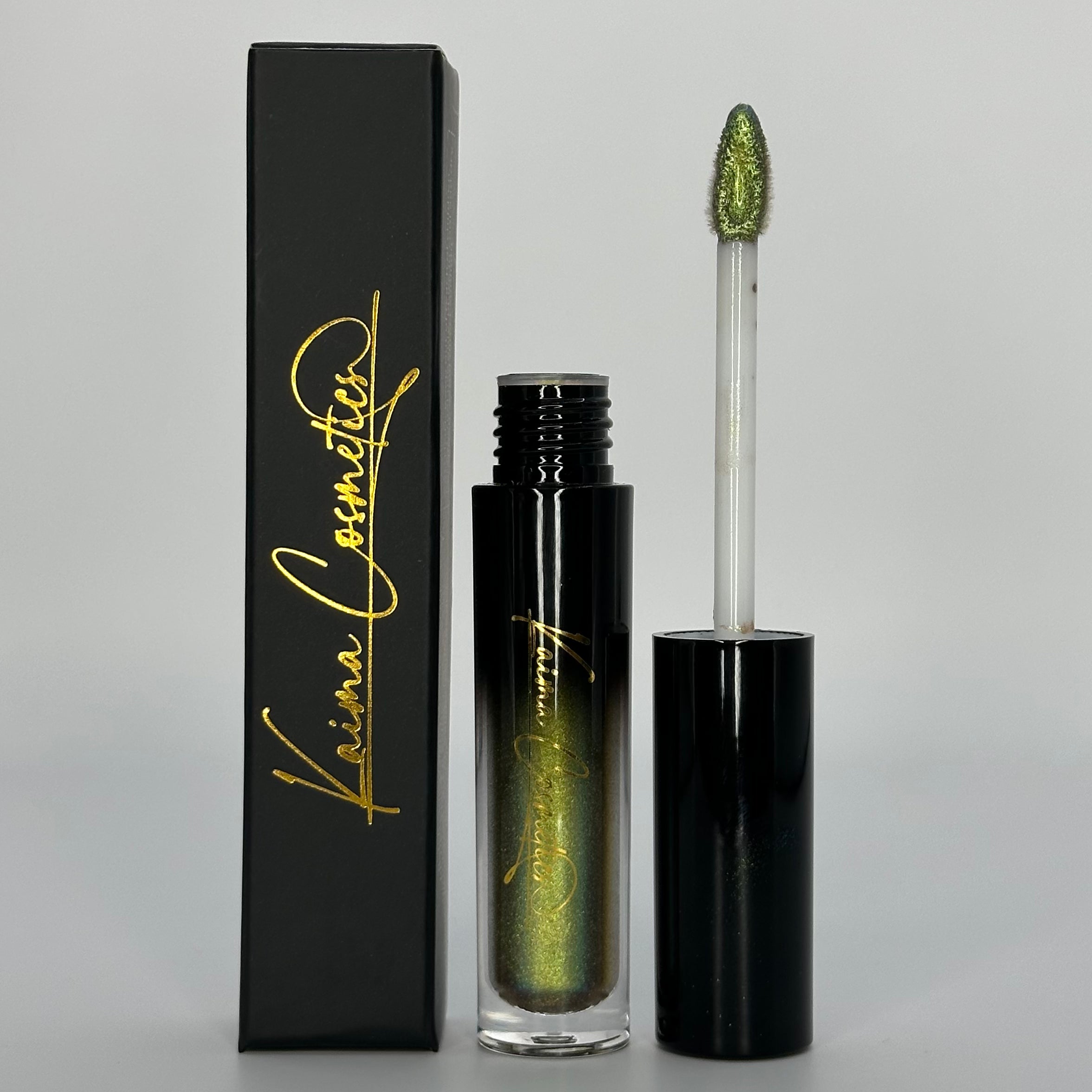 Multichrome green glitter lipgloss 