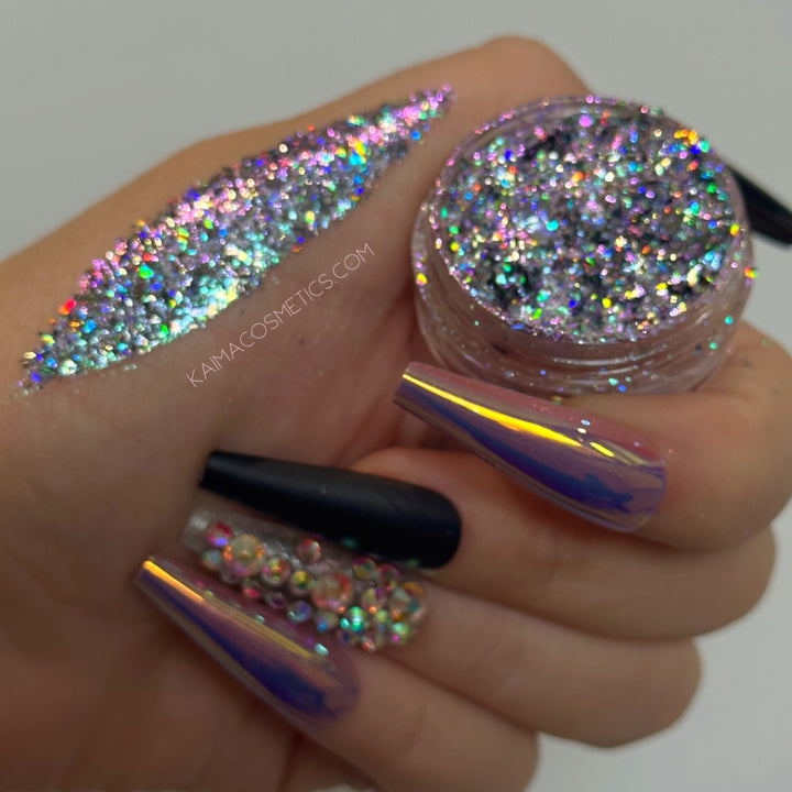 Holographic purple chameleon glitter eyeshadow nail flakes