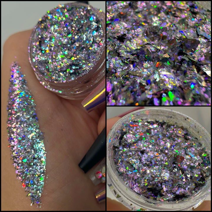 Holographic purple Chameleon glitter eyeshadow nail flakes